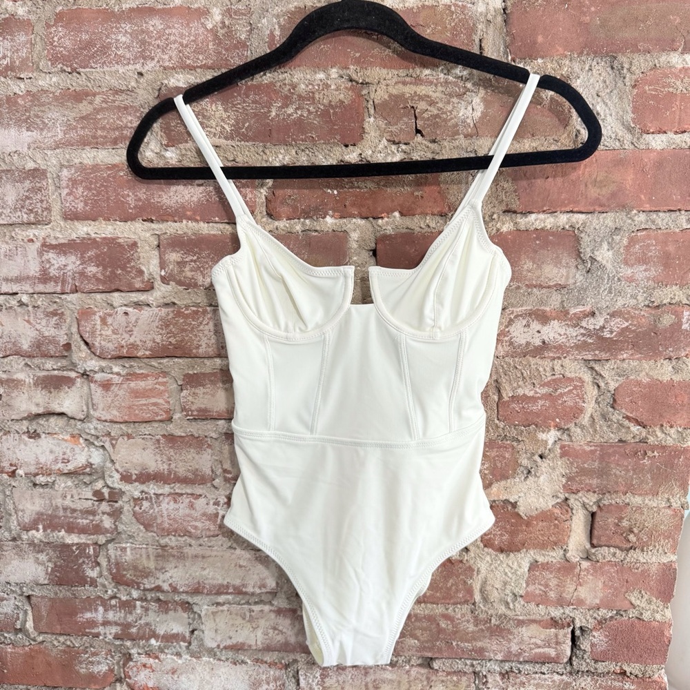 SOLID & STRIPED Cream One Piece Swimsuit - Picture 3 of 13
